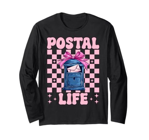 Postal Life Postangestellter Postträger Post Lady Girl Mom Langarmshirt von Womens Coquette Bow Postal Worker Mail Lady Gifts