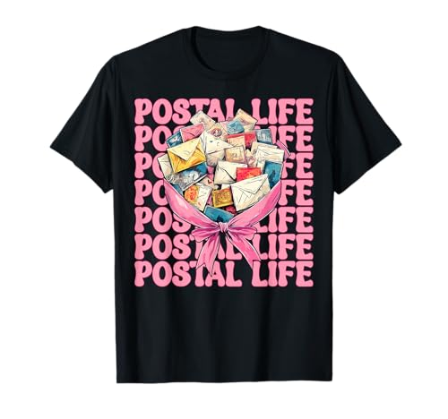 Postal Life Postangestellter Postträger Post Lady Girl Mom T-Shirt von Womens Coquette Bow Postal Worker Mail Lady Gifts