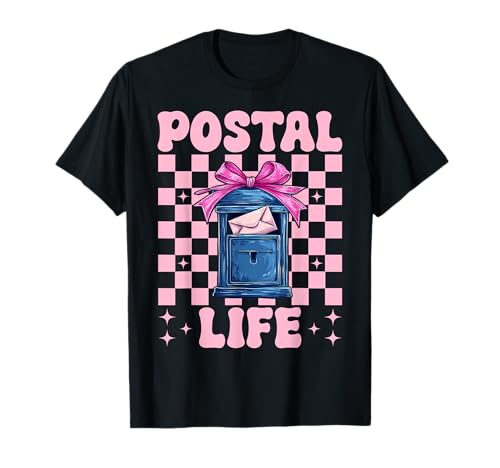 Postal Life Postangestellter Postträger Post Lady Girl Mom T-Shirt von Womens Coquette Bow Postal Worker Mail Lady Gifts