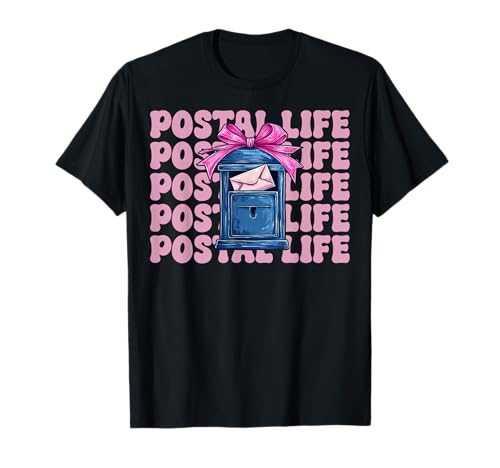 Postal Life Postangestellter Postträger Post Lady Girl Mom T-Shirt von Womens Coquette Bow Postal Worker Mail Lady Gifts