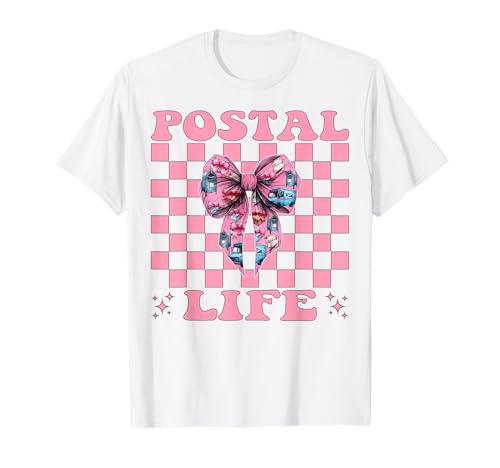Postal Life Postangestellter Postträger Post Lady Girl Mom T-Shirt von Womens Coquette Bow Postal Worker Mail Lady Gifts