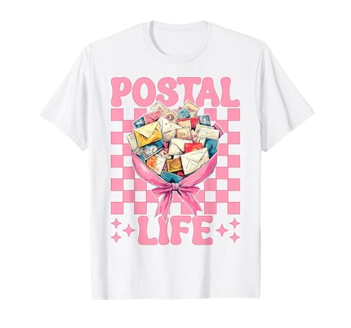 Postal Life Postangestellter Postträger Post Lady Girl Mom T-Shirt von Womens Coquette Bow Postal Worker Mail Lady Gifts
