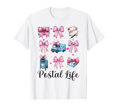 Postal Life Postangestellter Postträger Post Lady Girl Mom T-Shirt Postal Life Postangestellter Postträger Post Lady Girl Mom T-Shirt von Womens Coquette Bow Postal Worker Mail Lady Gifts