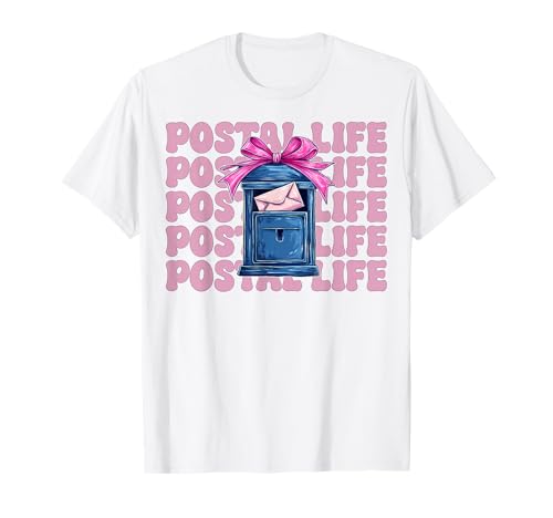 Postal Life Postangestellter Postträger Post Lady Girl Mom T-Shirt von Womens Coquette Bow Postal Worker Mail Lady Gifts