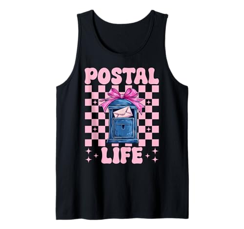 Postal Life Postangestellter Postträger Post Lady Girl Mom Tank Top von Womens Coquette Bow Postal Worker Mail Lady Gifts