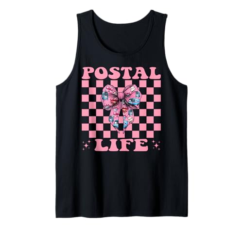 Postal Life Postangestellter Postträger Post Lady Girl Mom Tank Top von Womens Coquette Bow Postal Worker Mail Lady Gifts