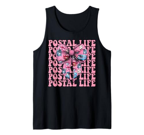 Postal Life Postangestellter Postträger Post Lady Girl Mom Tank Top von Womens Coquette Bow Postal Worker Mail Lady Gifts