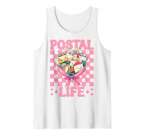 Postal Life Postangestellter Postträger Post Lady Girl Mom Tank Top von Womens Coquette Bow Postal Worker Mail Lady Gifts