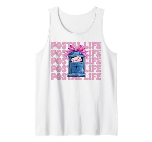 Postal Life Postangestellter Postträger Post Lady Girl Mom Tank Top von Womens Coquette Bow Postal Worker Mail Lady Gifts