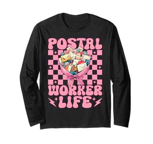 Postangestellter Life Mail Carrier Mail Lady Girl Mom Coquette Langarmshirt Postangestellter Life Mail Carrier Mail Lady Girl Mom Coquette Langarmshirt von Womens Coquette Bow Postal Worker Mail Lady Gifts
