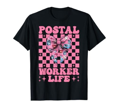 Postangestellter Life Mail Carrier Mail Lady Girl Mom Coquette T-Shirt von Womens Coquette Bow Postal Worker Mail Lady Gifts