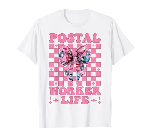 Postangestellter Life Mail Carrier Mail Lady Girl Mom Coquette T-Shirt von Womens Coquette Bow Postal Worker Mail Lady Gifts