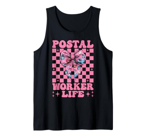 Postangestellter Life Mail Carrier Mail Lady Girl Mom Coquette Tank Top von Womens Coquette Bow Postal Worker Mail Lady Gifts