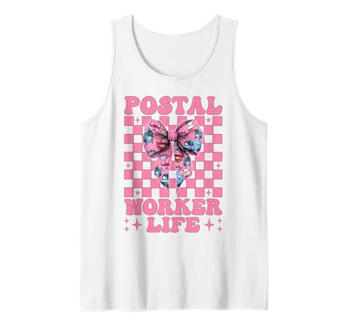Postangestellter Life Mail Carrier Mail Lady Girl Mom Coquette Tank Top Postangestellter Life Mail Carrier Mail Lady Girl Mom Coquette Tank Top von Womens Coquette Bow Postal Worker Mail Lady Gifts