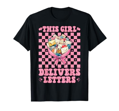 Postangestellter Postträger Dieses Mädchen liefert Briefe T-Shirt von Womens Coquette Bow Postal Worker Mail Lady Gifts