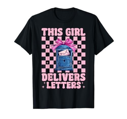 Postangestellter Postträger Dieses Mädchen liefert Briefe T-Shirt von Womens Coquette Bow Postal Worker Mail Lady Gifts