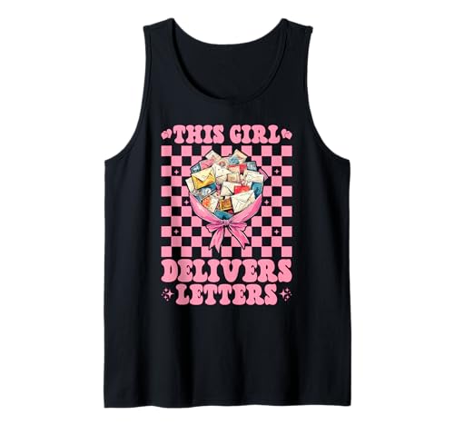 Postangestellter Postträger Dieses Mädchen liefert Briefe Tank Top von Womens Coquette Bow Postal Worker Mail Lady Gifts