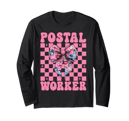 Postangestellter Postträger Post Lady Girl Mom Kokette Schleife Langarmshirt von Womens Coquette Bow Postal Worker Mail Lady Gifts