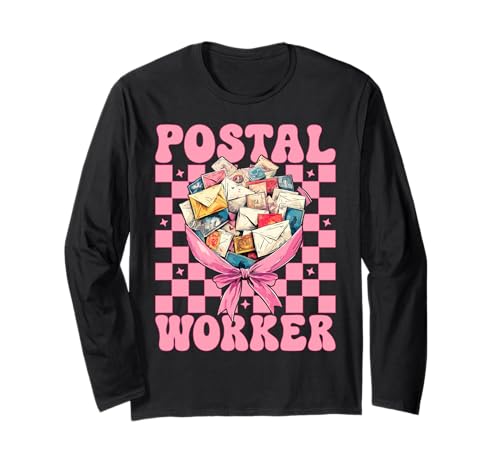 Postangestellter Postträger Post Lady Girl Mom Kokette Schleife Langarmshirt von Womens Coquette Bow Postal Worker Mail Lady Gifts