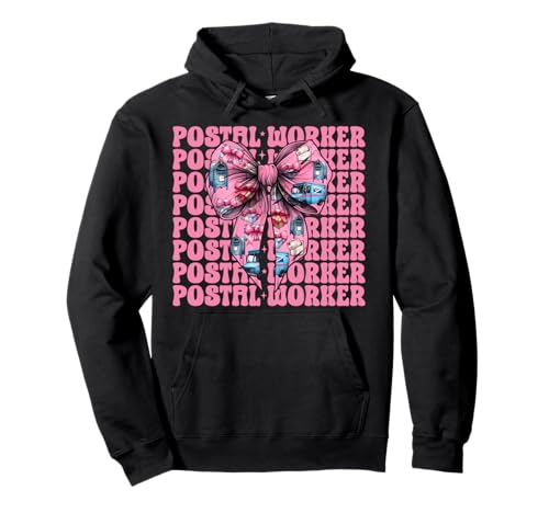 Postangestellter Postträger Post Lady Girl Mom Kokette Schleife Pullover Hoodie von Womens Coquette Bow Postal Worker Mail Lady Gifts