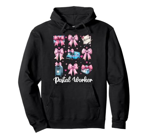 Postangestellter Postträger Post Lady Girl Mom Kokette Schleife Pullover Hoodie von Womens Coquette Bow Postal Worker Mail Lady Gifts