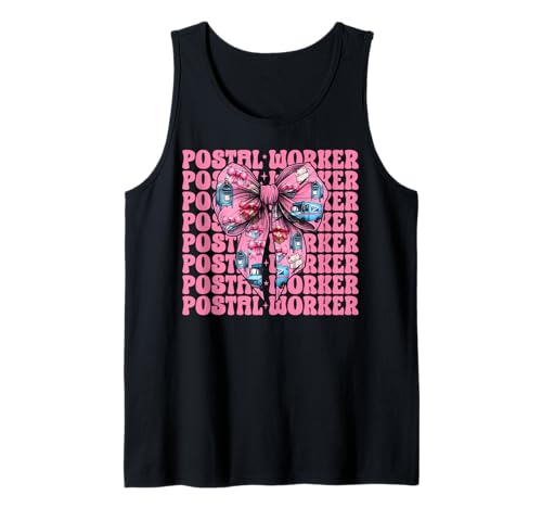 Postangestellter Postträger Post Lady Girl Mom Kokette Schleife Tank Top Postangestellter Postträger Post Lady Girl Mom Kokette Schleife Tank Top von Womens Coquette Bow Postal Worker Mail Lady Gifts