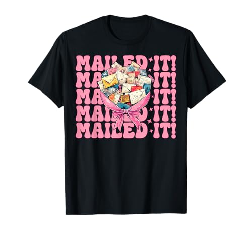 Postangestellter Postträger Post Lady Girl Mom T-Shirt von Womens Coquette Bow Postal Worker Mail Lady Gifts