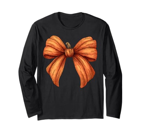 Kürbis Halloween Herbst Herbst Mädchen Kokette Schleife Langarmshirt von Womens Coquette Bow Pumpkin Halloween Spooky Gifts