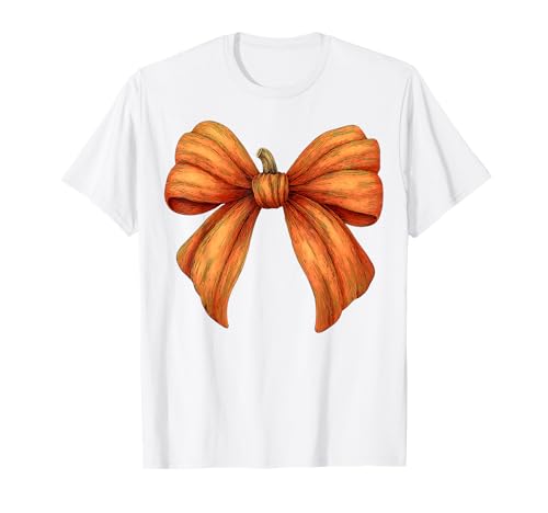 Kürbis Halloween Herbst Herbst Mädchen Kokette Schleife T-Shirt Kürbis Halloween Herbst Herbst Mädchen Kokette Schleife T-Shirt von Womens Coquette Bow Pumpkin Halloween Spooky Gifts