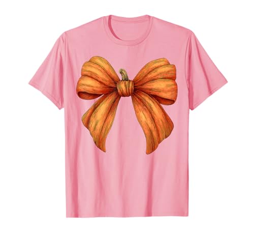 Kürbis Halloween Herbst Herbst Mädchen Kokette Schleife T-Shirt Kürbis Halloween Herbst Herbst Mädchen Kokette Schleife T-Shirt von Womens Coquette Bow Pumpkin Halloween Spooky Gifts