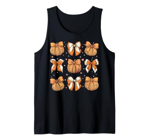 Kürbis Halloween Herbst Herbst Mädchen Kokette Schleife Tank Top Kürbis Halloween Herbst Herbst Mädchen Kokette Schleife Tank Top von Womens Coquette Bow Pumpkin Halloween Spooky Gifts