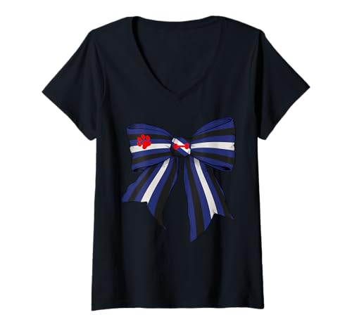 Damen Puppy Paw Pride Flagge Mädchen Kokette Schleife T-Shirt mit V-Ausschnitt Damen Puppy Paw Pride Flagge Mädchen Kokette Schleife T-Shirt mit V-Ausschnitt von Womens Coquette Bow Puppy Paw Gifts