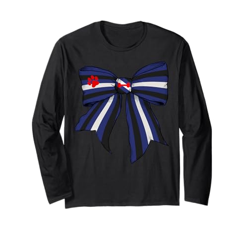 Puppy Paw Pride Flagge Mädchen Kokette Schleife Langarmshirt von Womens Coquette Bow Puppy Paw Gifts