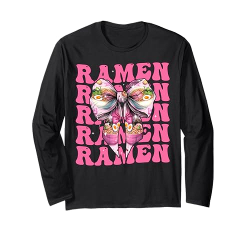 Ramen Japanische Nudeln Instant Lunch Girl Kokette Schleife Rosa Langarmshirt Ramen Japanische Nudeln Instant Lunch Girl Kokette Schleife Rosa Langarmshirt von Womens Coquette Bow Ramen Japanese Noodles Gifts
