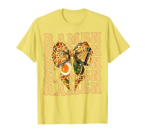 Ramen Japanische Nudeln Instant Lunch Girl Kokette Schleife Rosa T-Shirt Ramen Japanische Nudeln Instant Lunch Girl Kokette Schleife Rosa T-Shirt von Womens Coquette Bow Ramen Japanese Noodles Gifts