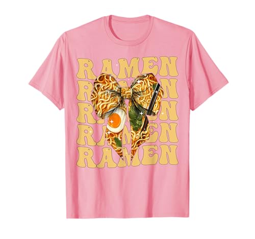 Ramen Japanische Nudeln Instant Lunch Girl Kokette Schleife Rosa T-Shirt Ramen Japanische Nudeln Instant Lunch Girl Kokette Schleife Rosa T-Shirt von Womens Coquette Bow Ramen Japanese Noodles Gifts