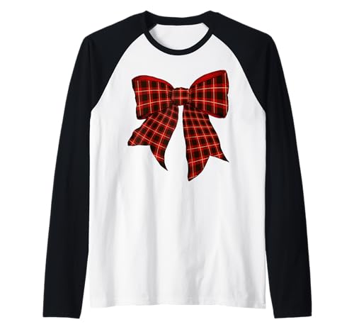 Rotes Karomuster Halloween Kostüm Mädchen Kokette Schleife Raglan von Womens Coquette Bow Red Plaid Gifts
