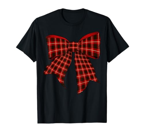 Rotes Karomuster Halloween Kostüm Mädchen Kokette Schleife T-Shirt von Womens Coquette Bow Red Plaid Gifts