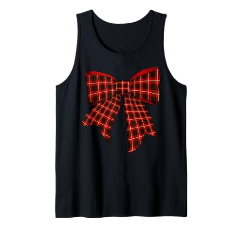 Rotes Karomuster Halloween Kostüm Mädchen Kokette Schleife Tank Top von Womens Coquette Bow Red Plaid Gifts