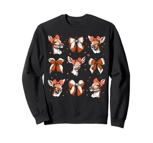 Rentier Weihnachten Weihnachtsmann Mädchen Kokette Schleife Sweatshirt von Womens Coquette Bow Reindeer Christmas Xmas Gifts