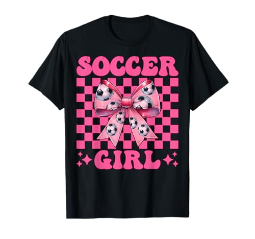Fußball-Mädchen Kokette Schleife T-Shirt von Womens Coquette Bow Ribbon Soccer Player Gifts