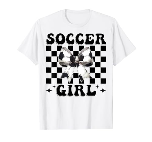 Fußball-Mädchen Kokette Schleife T-Shirt von Womens Coquette Bow Ribbon Soccer Player Gifts