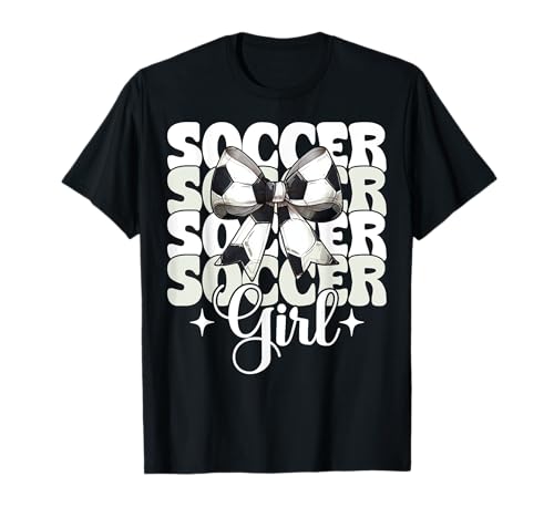 Fußball-Mädchen Kokette Schleife T-Shirt von Womens Coquette Bow Ribbon Soccer Player Gifts