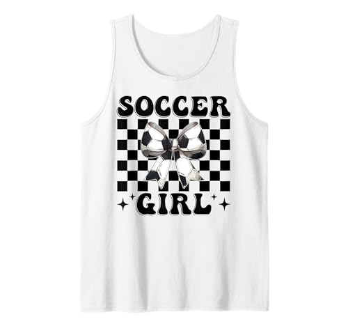 Fußball-Mädchen Kokette Schleife Tank Top von Womens Coquette Bow Ribbon Soccer Player Gifts