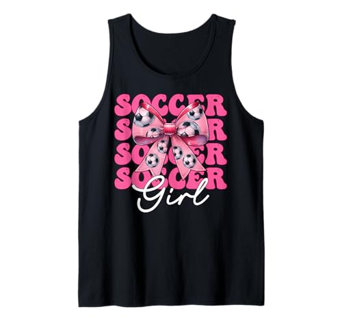 Fußball-Mädchen Kokette Schleife Tank Top von Womens Coquette Bow Ribbon Soccer Player Gifts