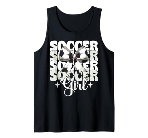 Fußball-Mädchen Kokette Schleife Tank Top von Womens Coquette Bow Ribbon Soccer Player Gifts
