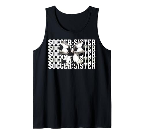 Fußball Schwester Fußball Schwester Mädchen Kokette Bogen Tank Top von Womens Coquette Bow Ribbon Soccer Player Gifts