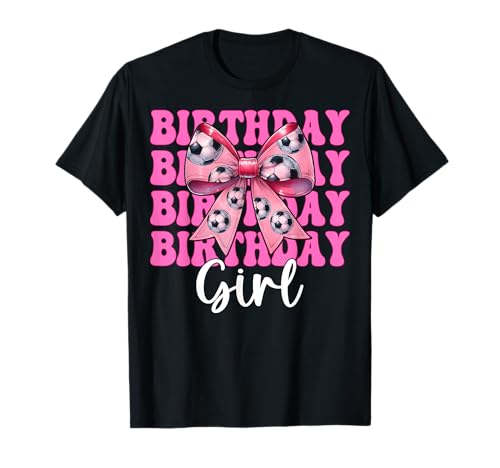 Geburtstag Mädchen Fußball Mädchen Fußball Mama Kokette Schleife T-Shirt von Womens Coquette Bow Ribbon Soccer Player Gifts