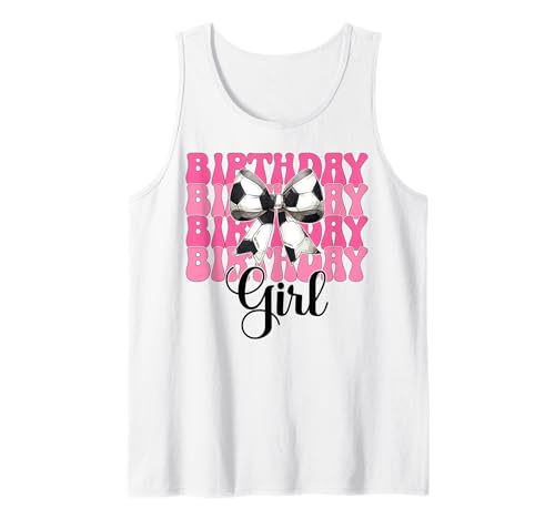 Geburtstag Mädchen Fußball Mädchen Kokette Schleife Tank Top von Womens Coquette Bow Ribbon Soccer Player Gifts