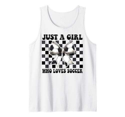 Just A Girl Who Loves Soccer Kokettschleife Tank Top von Womens Coquette Bow Ribbon Soccer Player Gifts